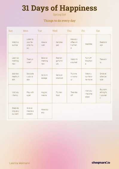 30 day template calendar