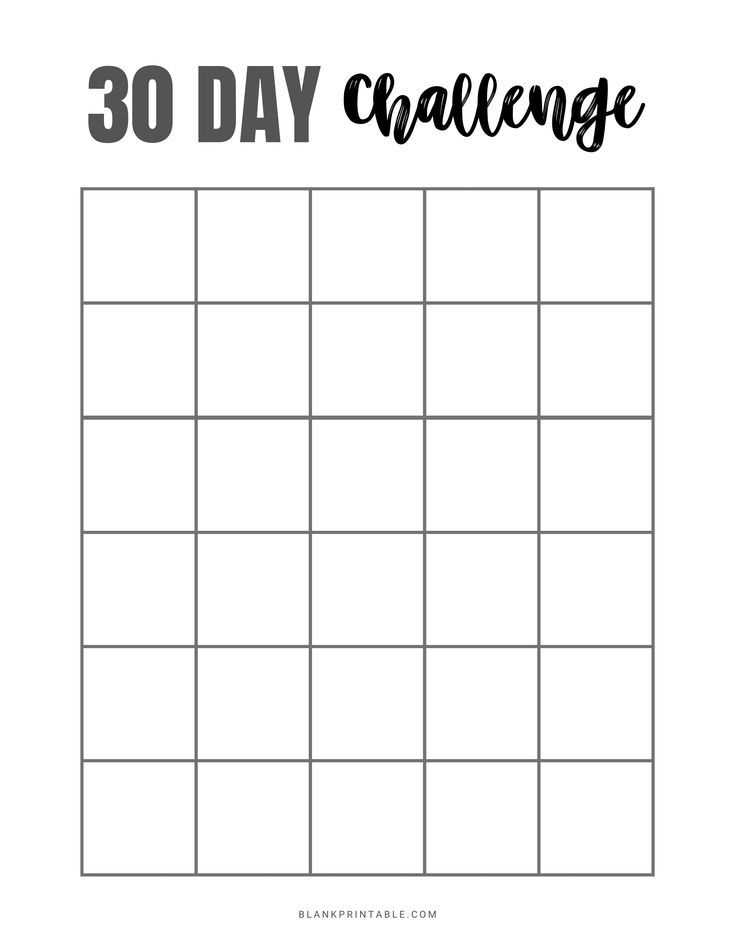 30 day blank calendar template
