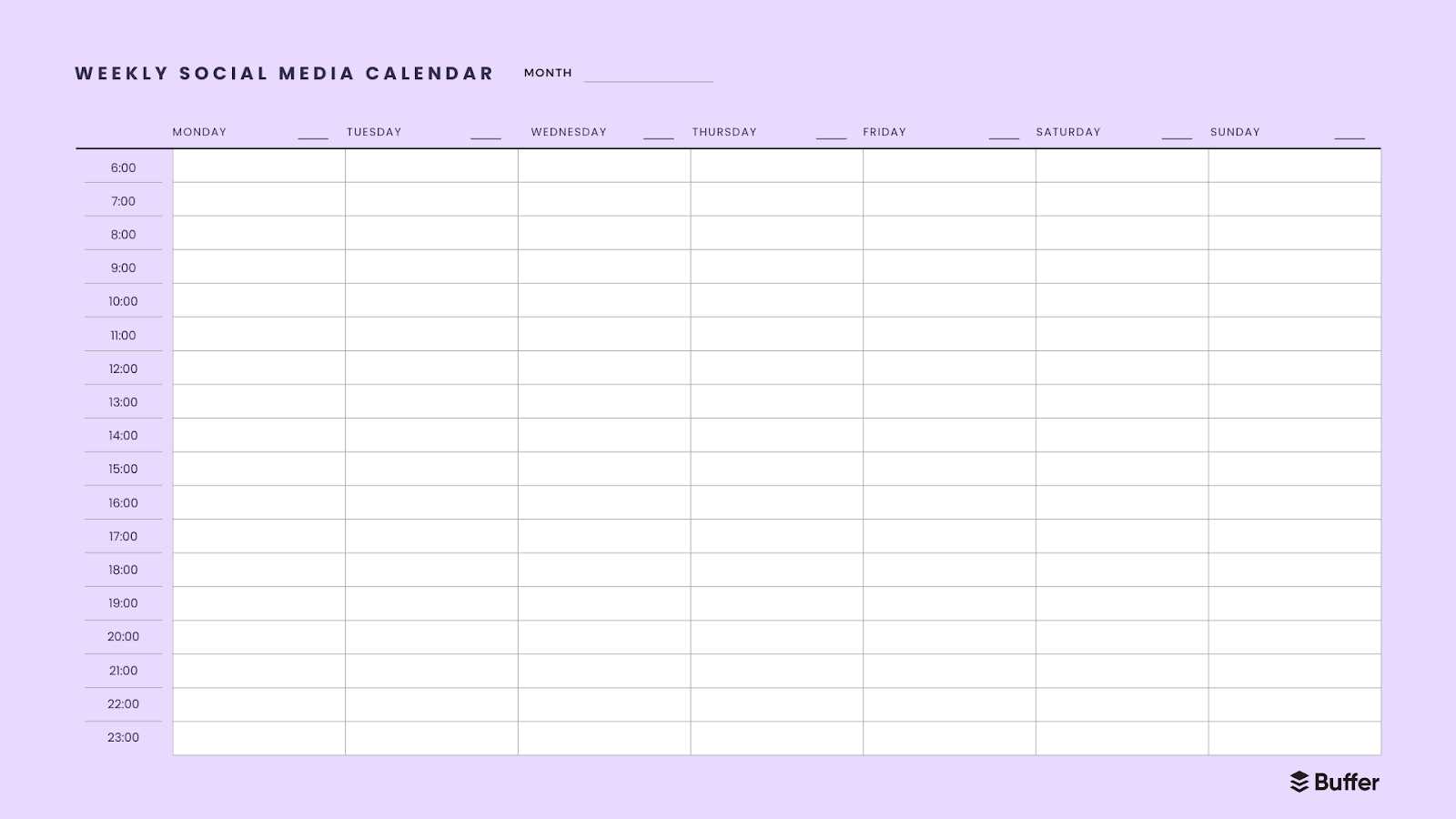 30 day content calendar template