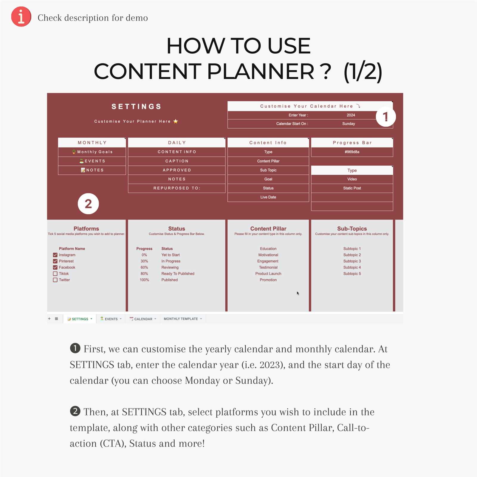 30 day content calendar template