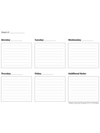 4 week calendar template