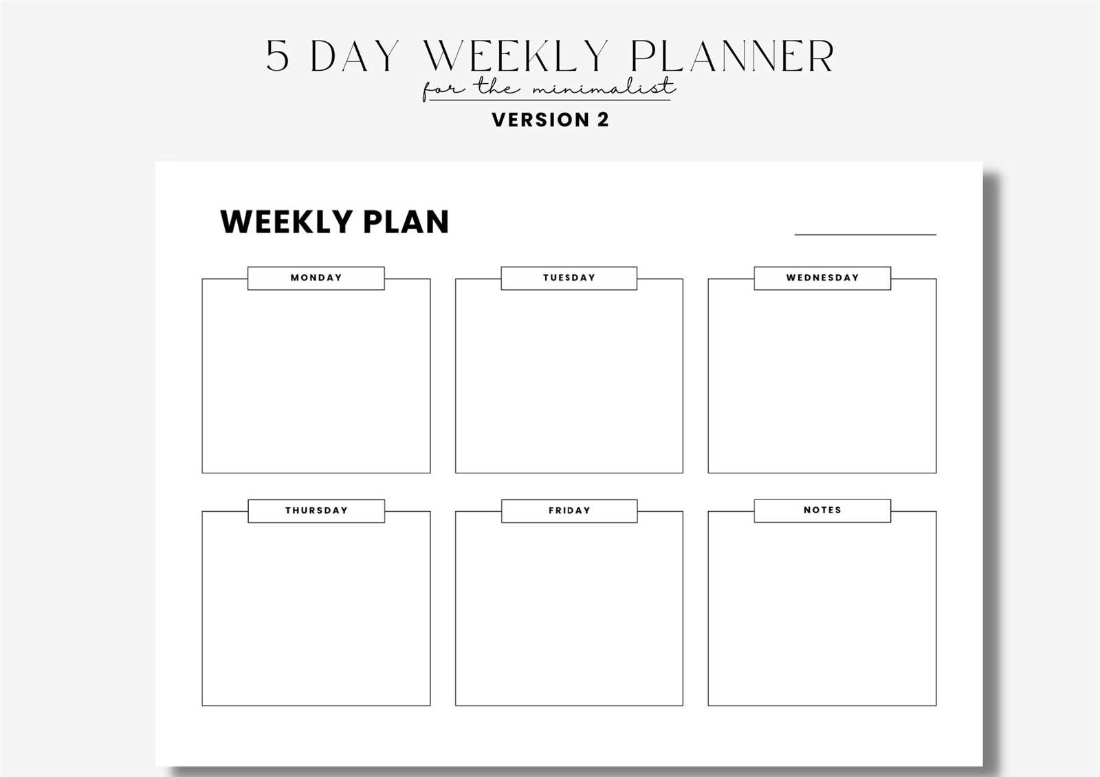 5 day calendar template