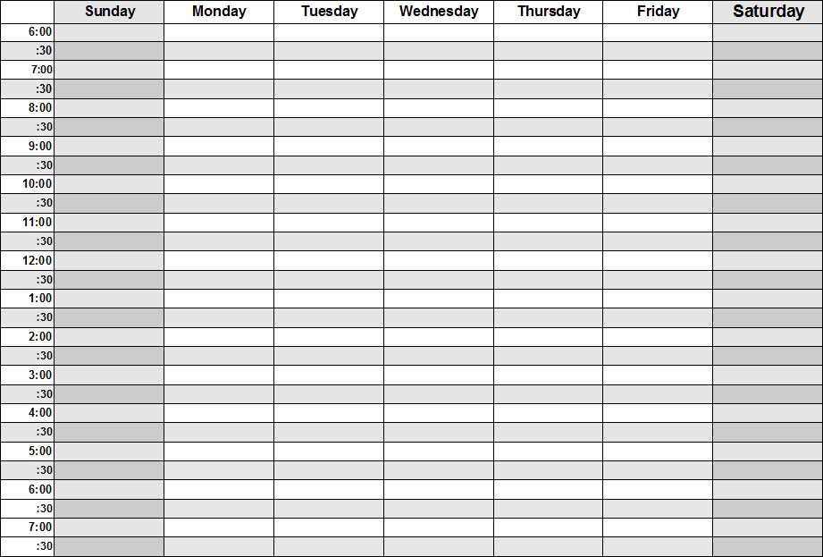 5 week blank calendar template