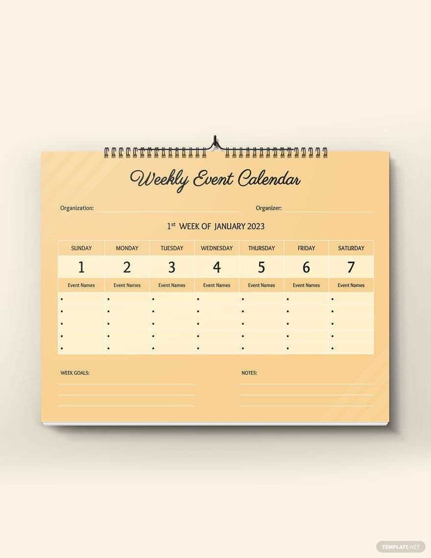 5 week blank calendar template