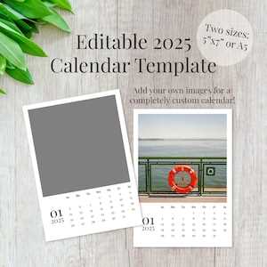 5x7 calendar template