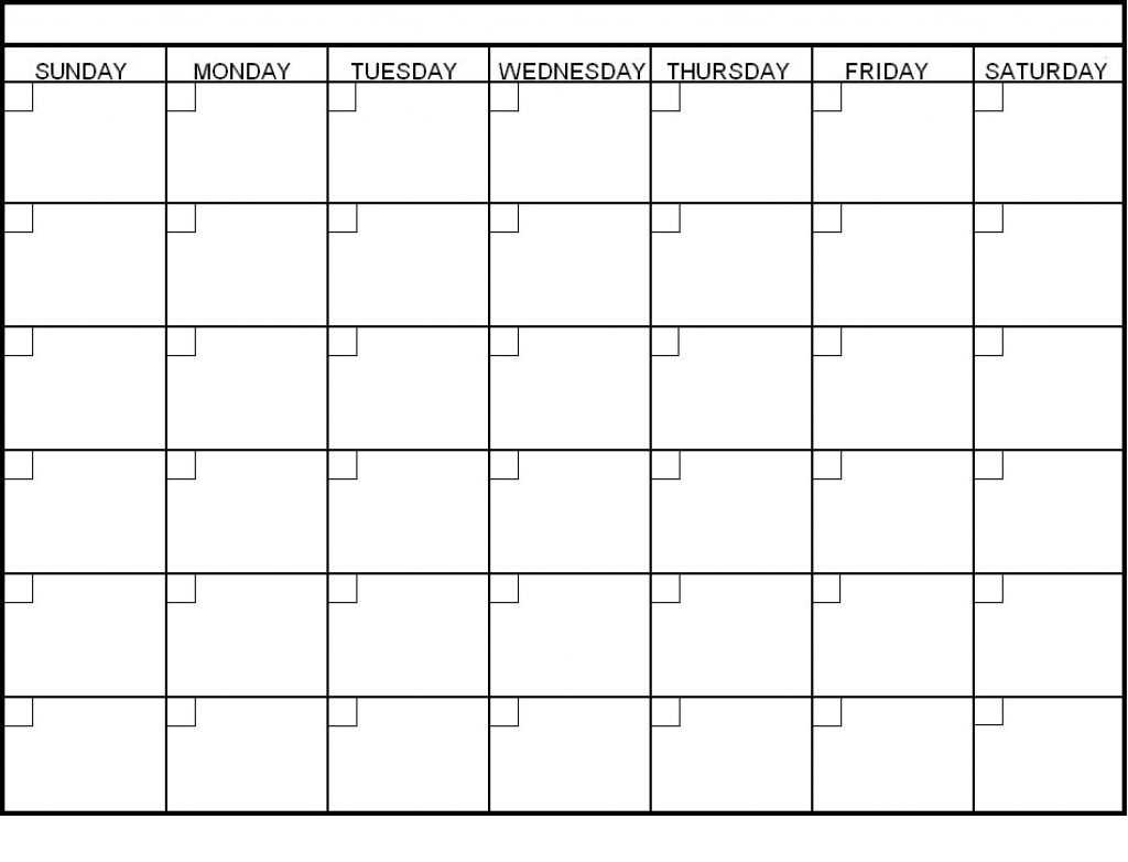 6 week blank calendar template