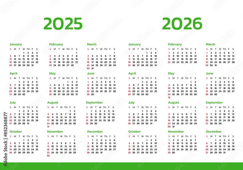 6 month calendar template 2025