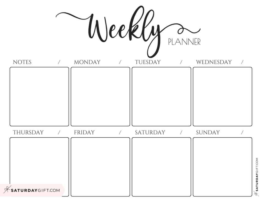 7 day calendar template