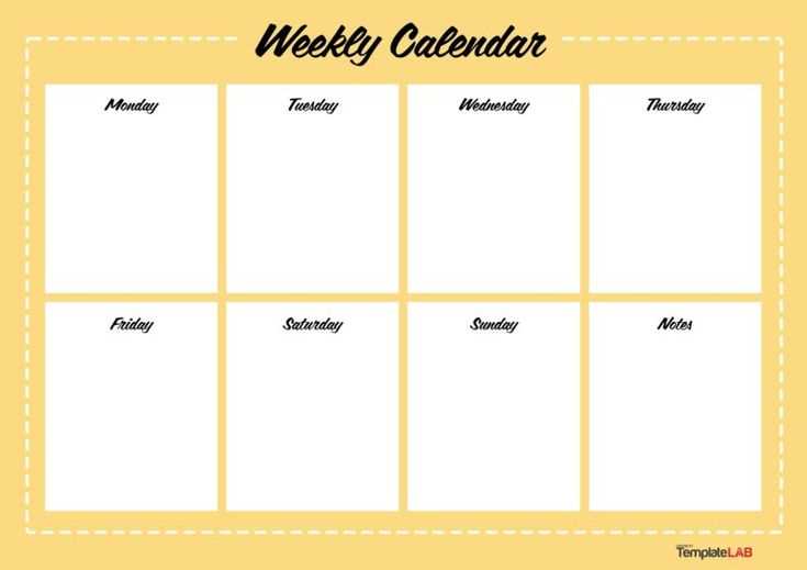 7 day calendar template