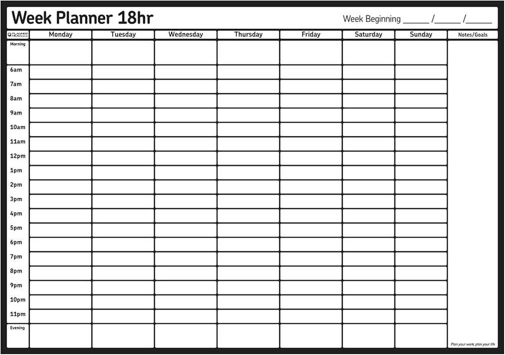 7 day weekly calendar template