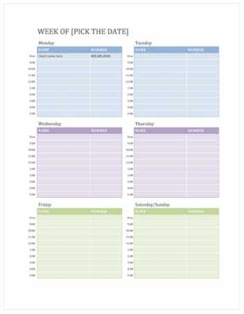 7 week calendar template