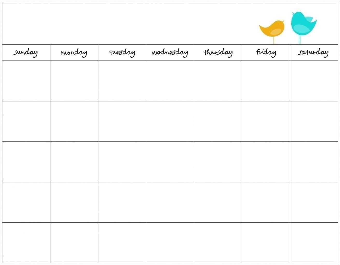 7 week calendar template