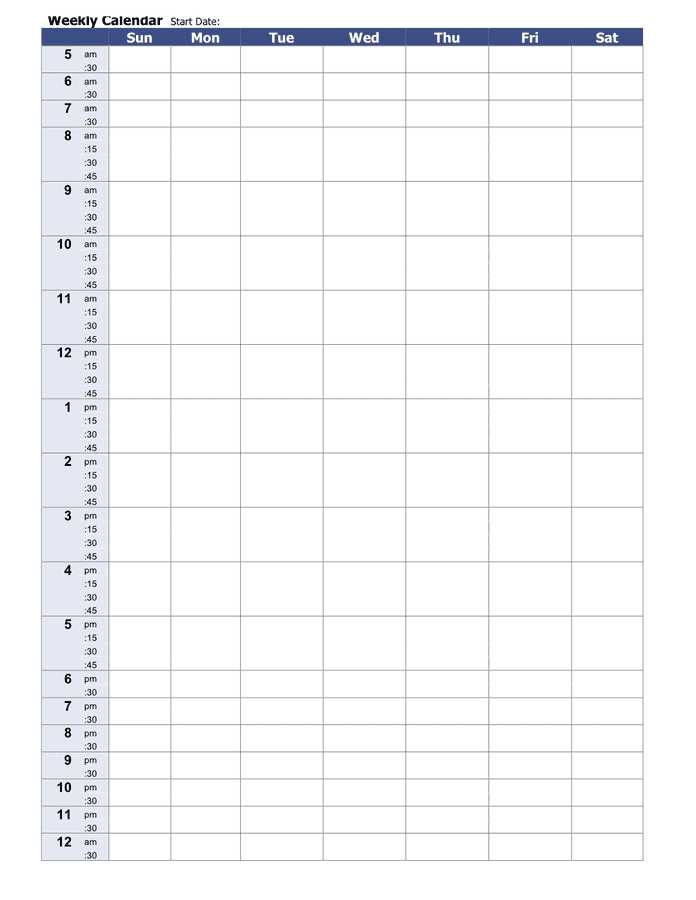 8 week calendar template