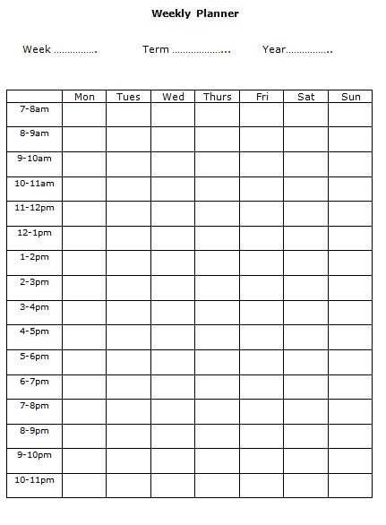 8 week calendar template