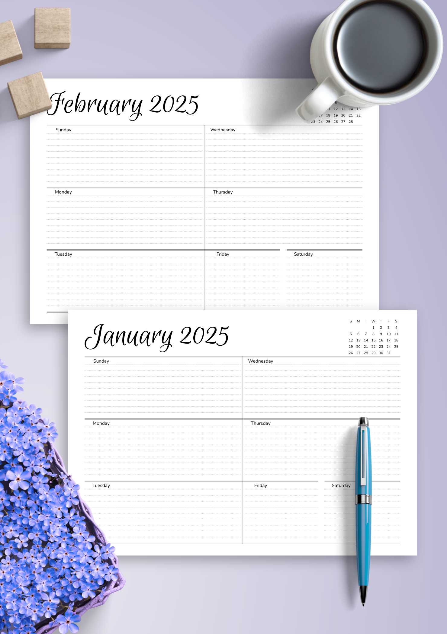 8 week calendar template