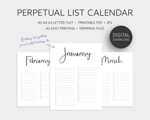 a5 calendar template