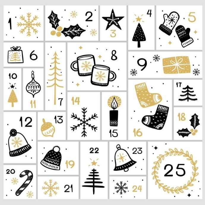 advent calendar card template