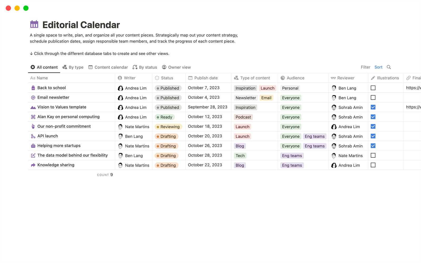 advertising calendar template