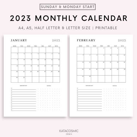 aesthetic calendar template