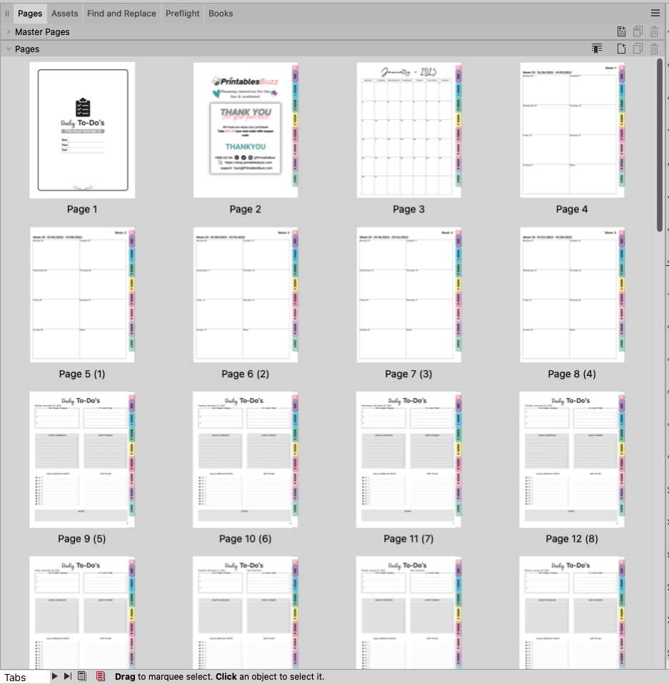 affinity calendar template