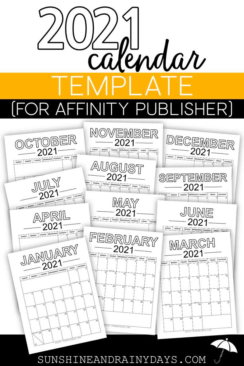 affinity calendar template