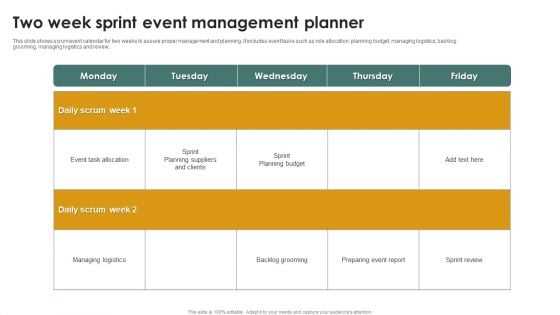 agile sprint calendar template