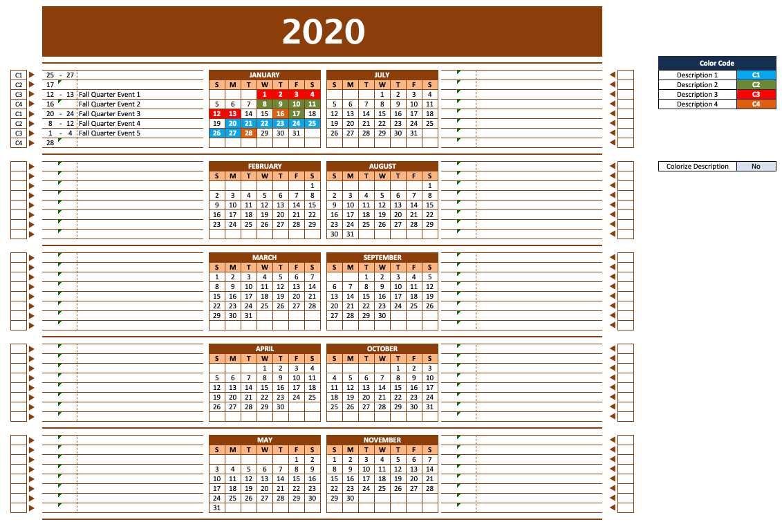 annual activity calendar template