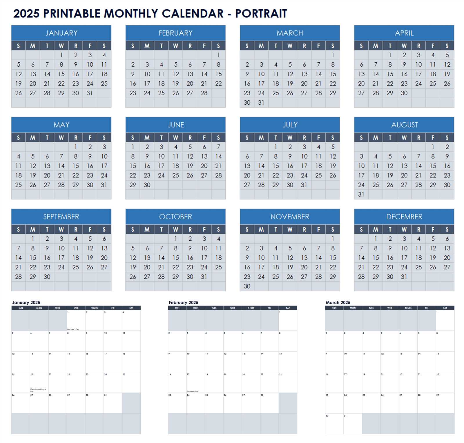 annual task calendar template