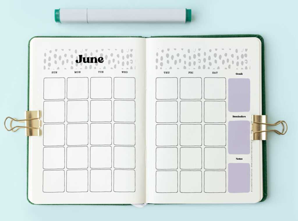 any year monthly calendar template