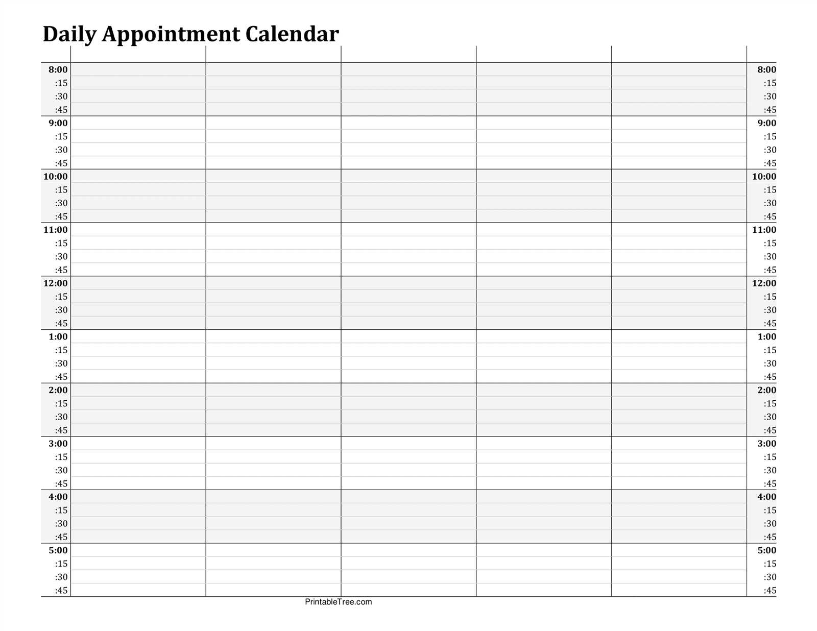 appointment calendar free template