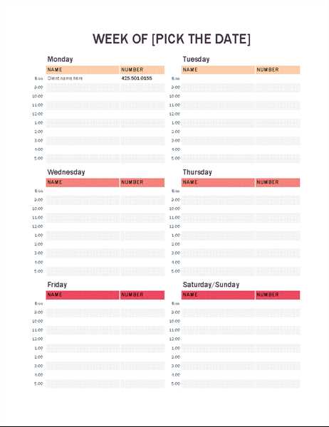 appointment calendar template printable