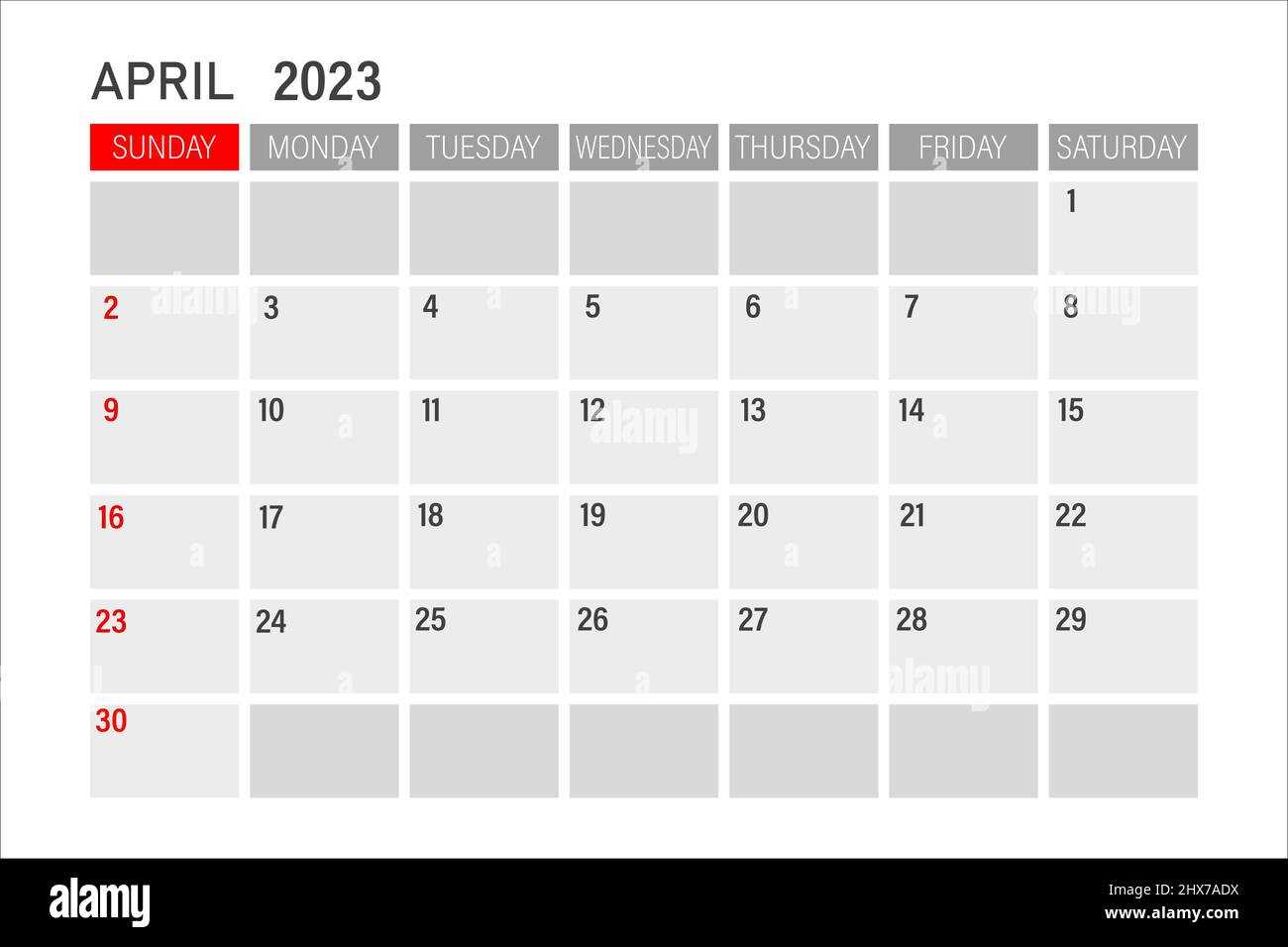 april monthly calendar template