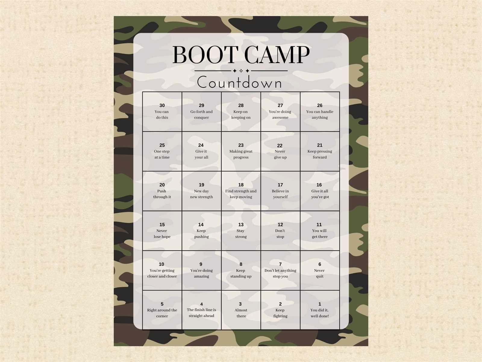 army yearly training calendar template