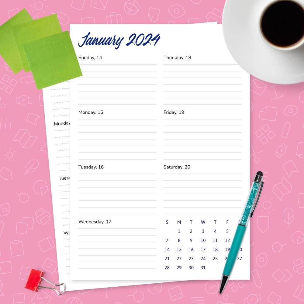 at a glance calendar template