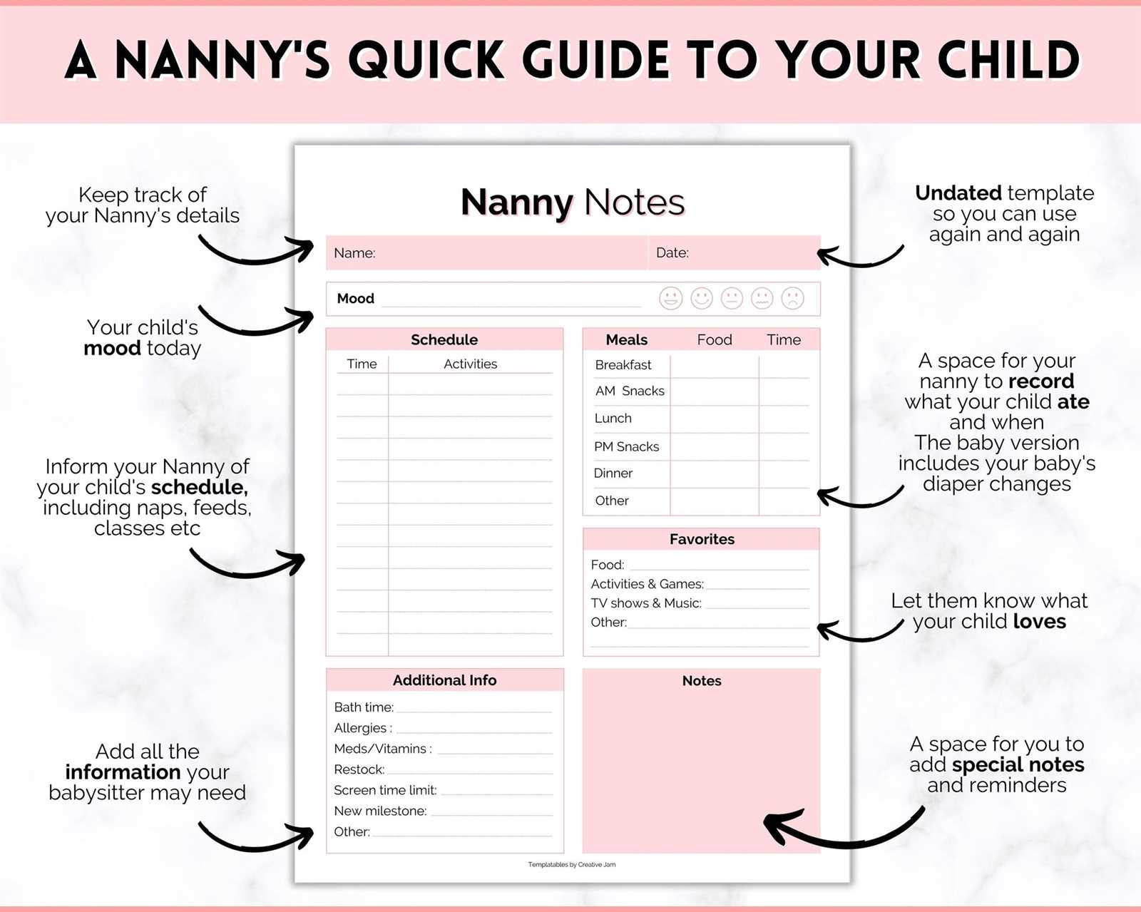 babysitting calendar template