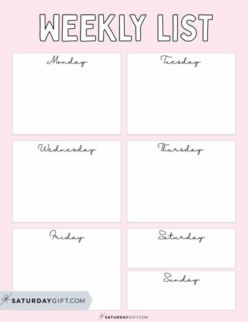 basic weekly calendar template