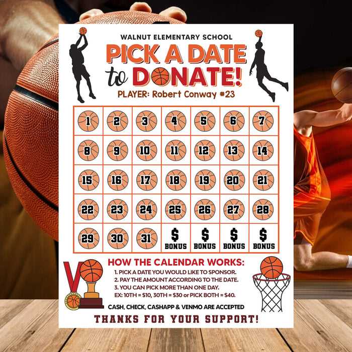 basketball calendar template