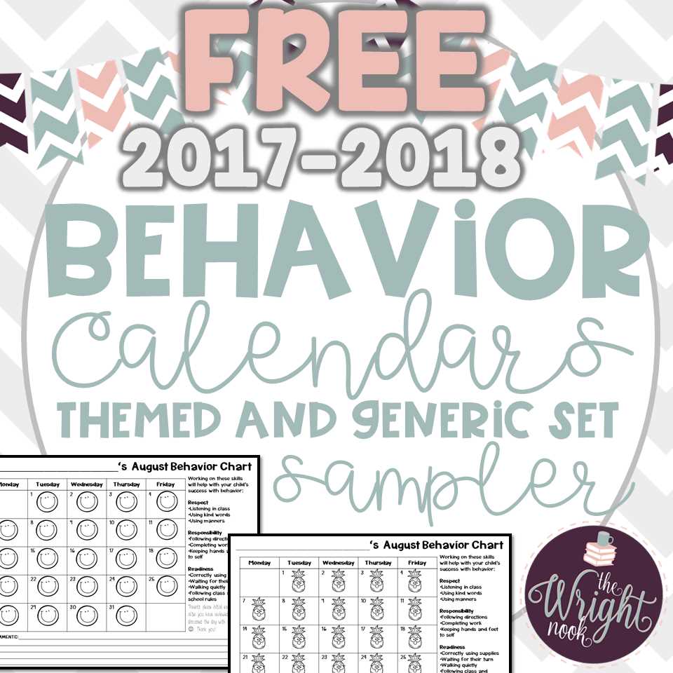 behavior calendar template