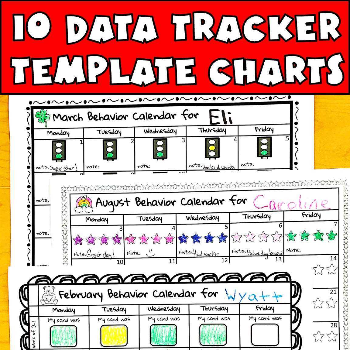 behavior calendar template