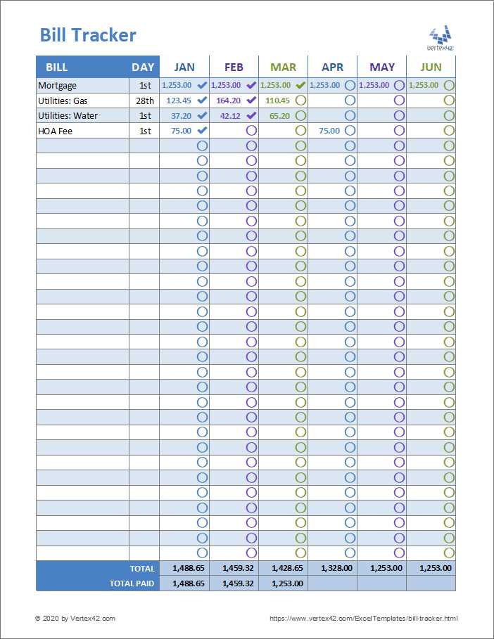 bill calendar template printable