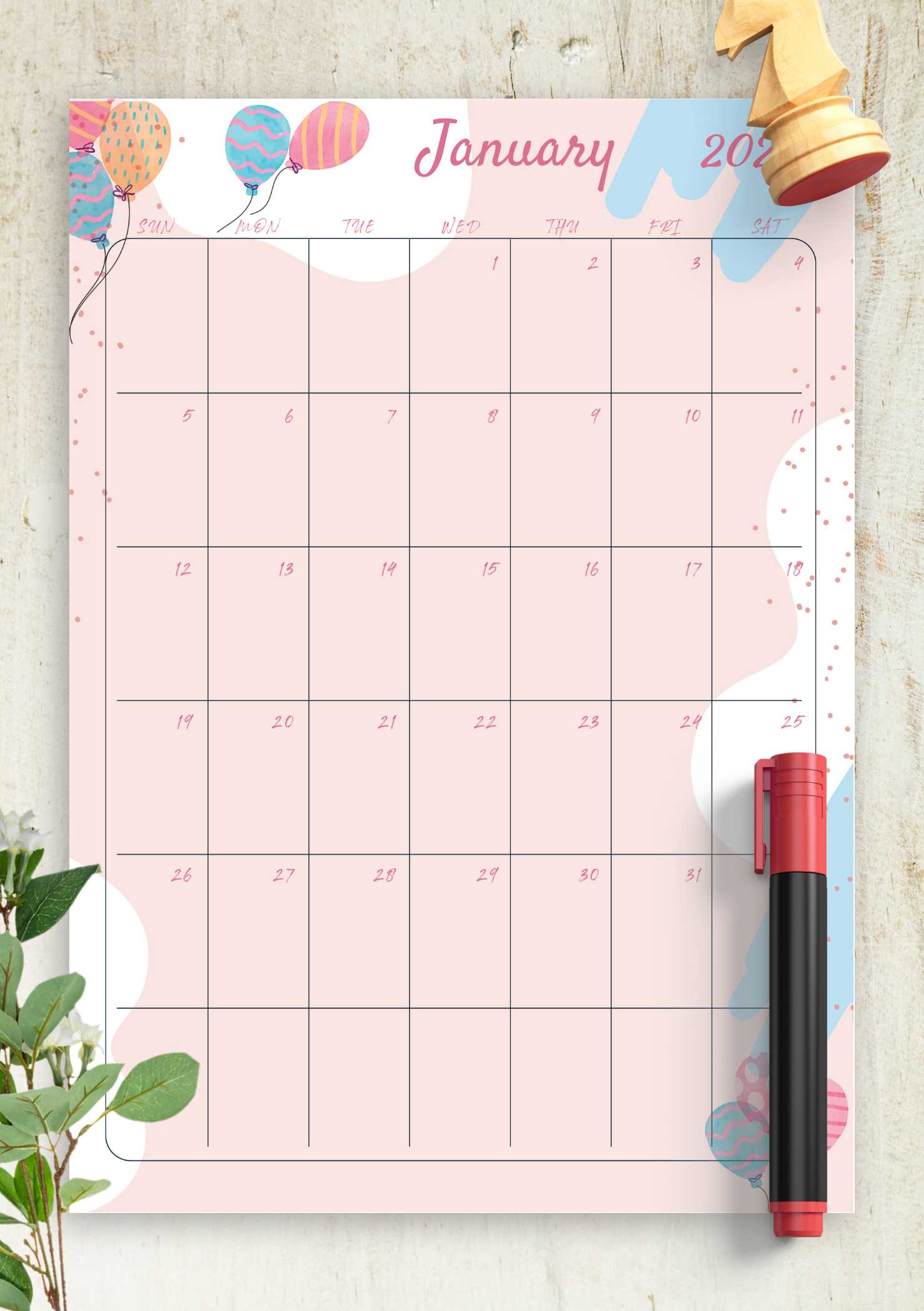 birthday calendar template