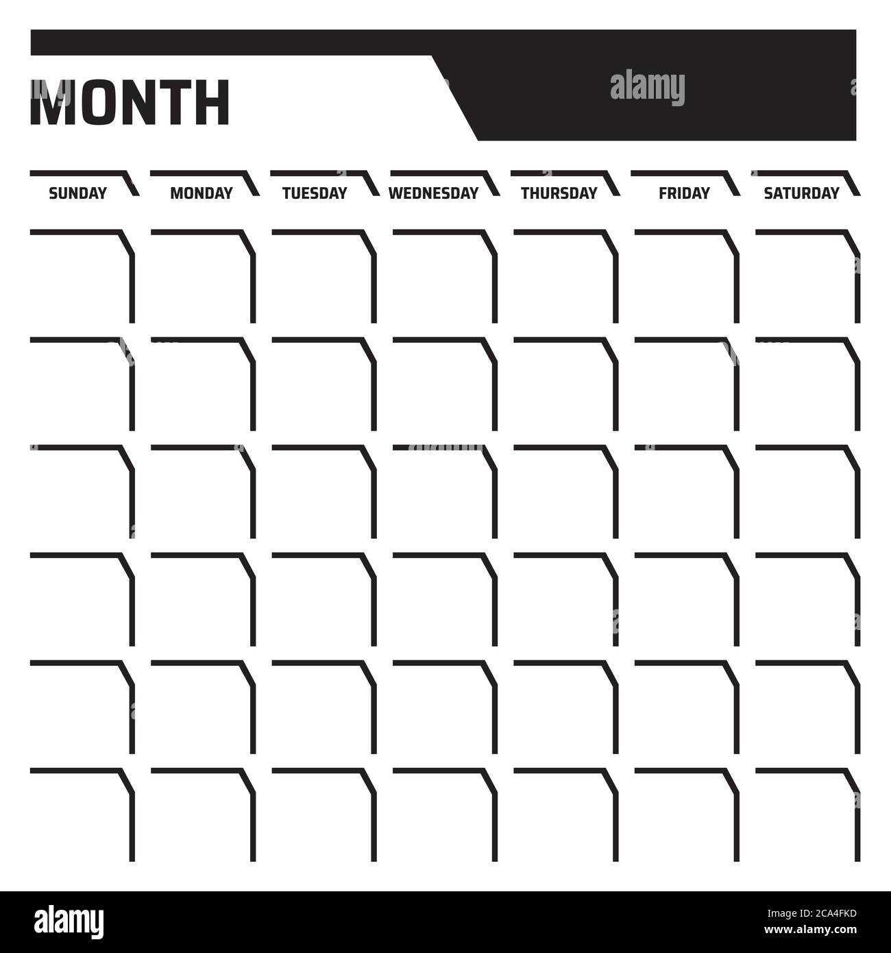 black and white calendar template