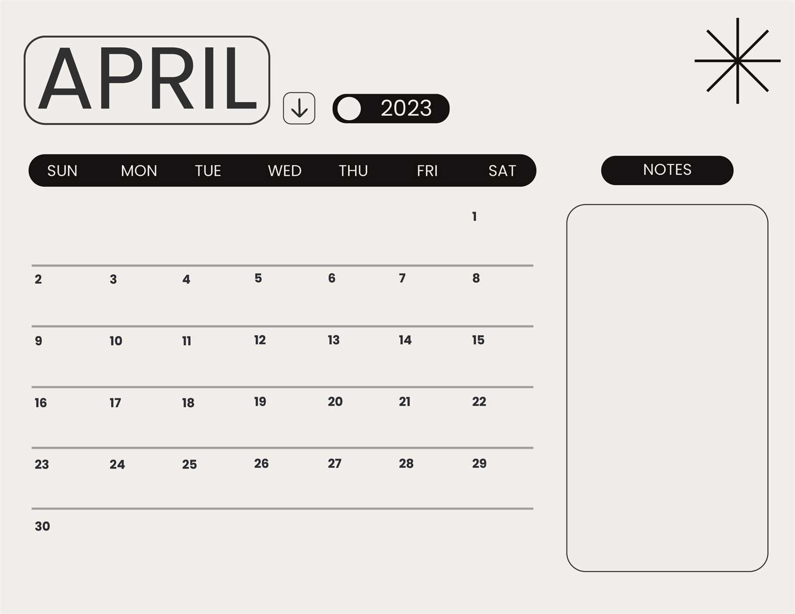 blank april calendar template