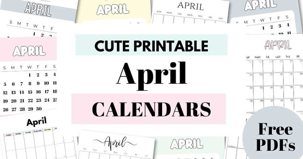 blank april calendar template