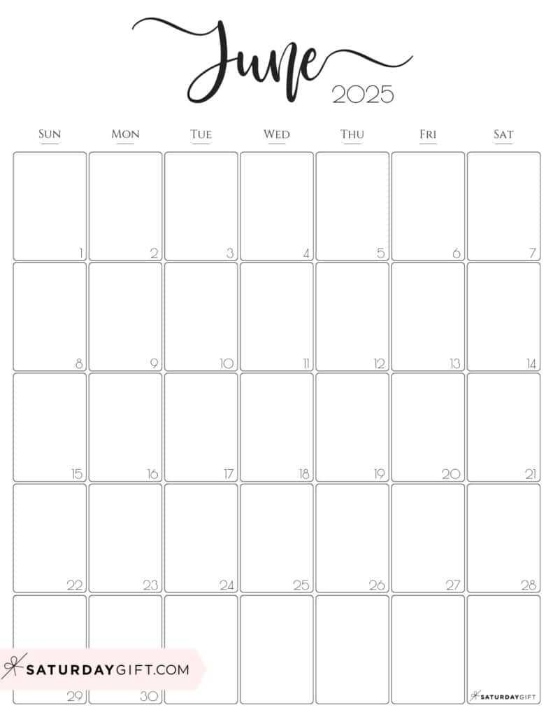 blank calendar template june and july 2025