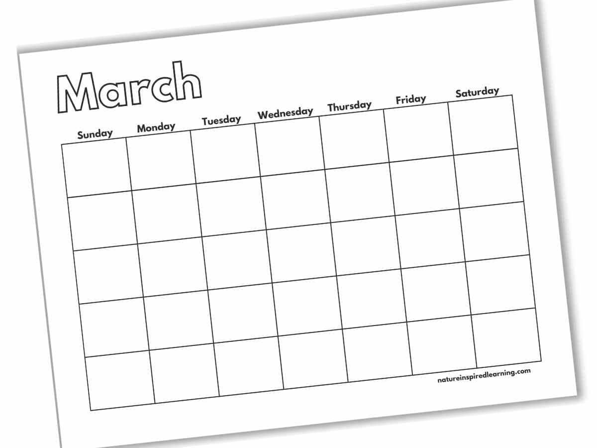 blank calendar template monday to sunday