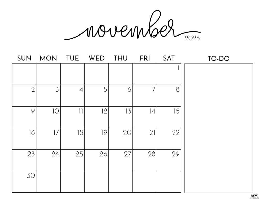 blank calendar template nov 2025