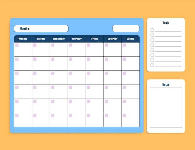 blank calendar template with notes