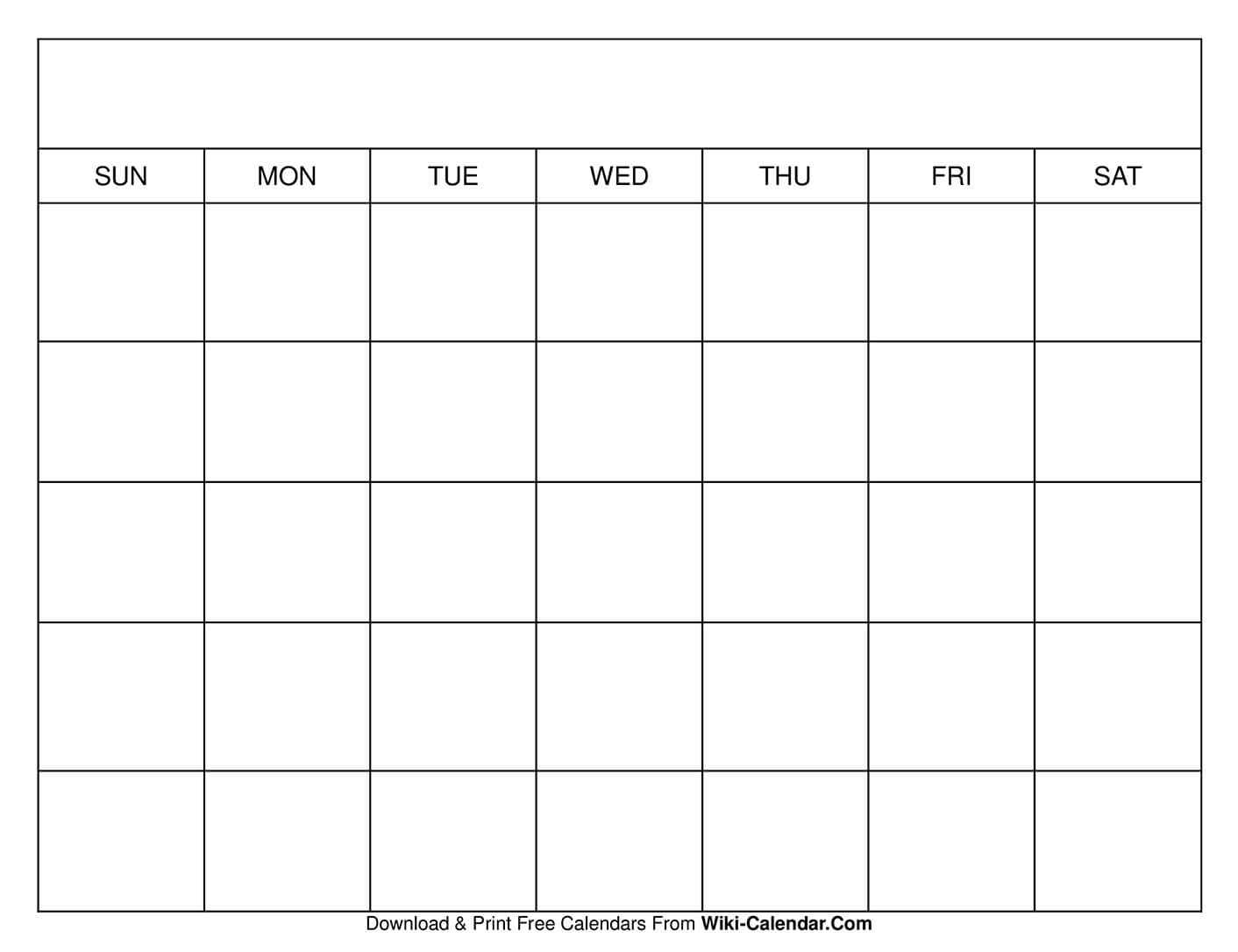 blank calendar template with numbers