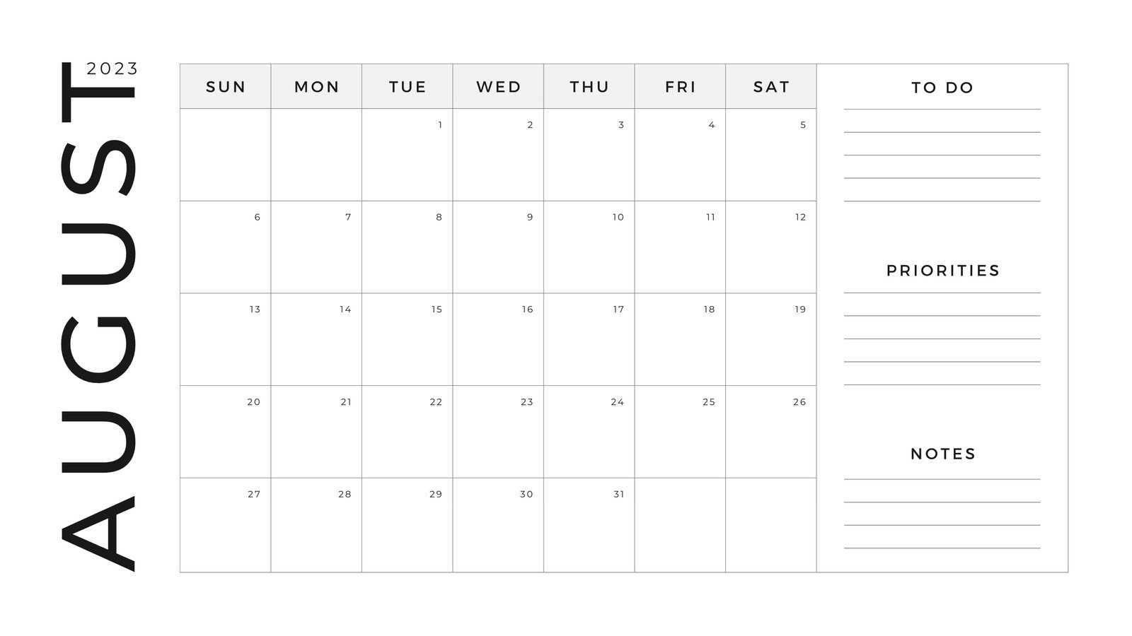 blank calendar template with numbers